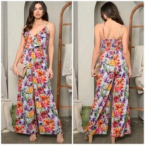 LAST 1❗️AMBITION Lavender Floral Wide Leg Jumpsuit